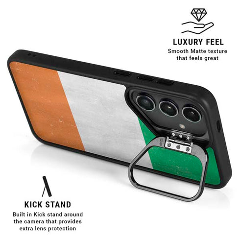 Ireland Flag Distressed Galaxy S24 FE Kickstand Case